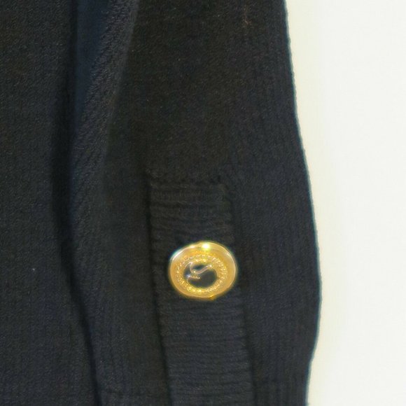 Vintage ST. JOHN SEPARATES Black Santana Knit Gold Button Cardigan Size P - Picture 4 of 9
